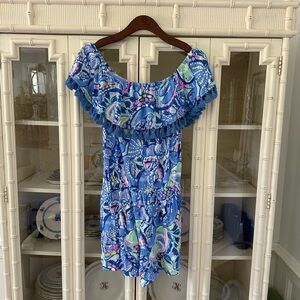 Lilly Pulitzer La Fortuna Romper Blue Peri Size Small